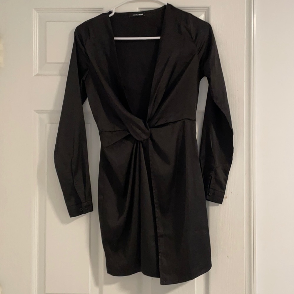 Fashion Nova silk black dress